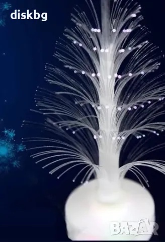 Бяла светеща елха 24см