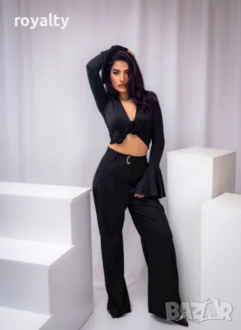 Черен дамски панталон 
