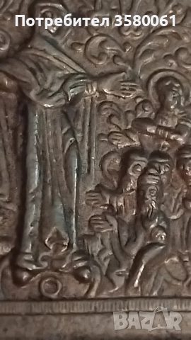 Стара бронзова икона "Радост на всички, които скърбят", снимка 2 - Други ценни предмети - 52968187