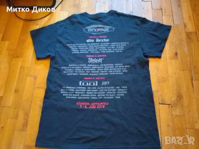 Rock Park Gildan маркова рокерски тениска от тур 2019г. размер С, снимка 5 - Тениски - 53696920