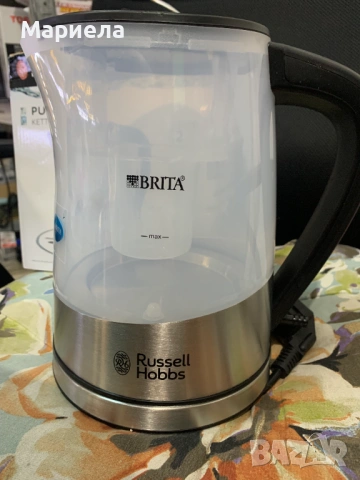 Кана за вода Russell Hobbs Purity 22850-70, 2200W, 1л, филтър Brita, синя светлина, снимка 4 - Кани - 53188343