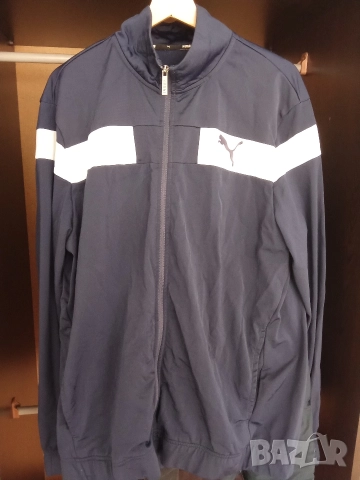 XL Мъжка грейка спортно горнище с цип тъмносиня Puma 