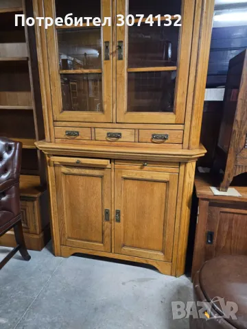 Масивен дъбов трапезен шкаф в стил Рустик, снимка 6 - Шкафове - 49680330