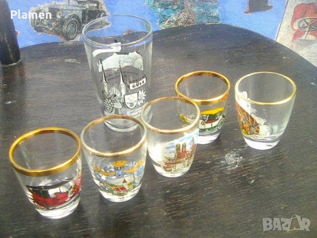 Шест немски стъклени чашки
