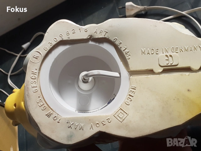 Уникална немска винтич каучукова лампа риба за детска стая, снимка 6 - Антикварни и старинни предмети - 53282204