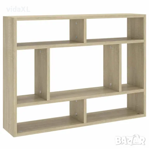 vidaXL Стенен рафт, дъб сонома, 75x16x55 см, инженерно дърво