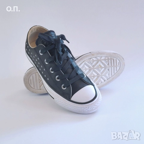 Converse All Star Lo Leather Black Silver 36, снимка 7 - Кецове - 51662533