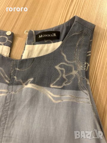 Рокля лен бяло със синьо, снимка 4 - Рокли - 47289498