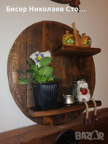 Рафтчета етажерки от дъб масив -изработени от автентични бъчви !, снимка 2 - Декорация за дома - 36117819