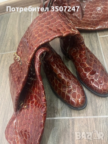 Комплект чанта с ботуши, снимка 4 - Чанти - 53234442