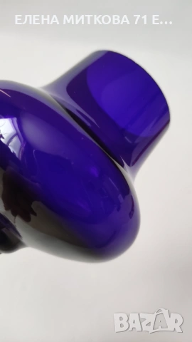 Елегантна чаша/ваза от цветен кристал на високо тънко столче, снимка 4 - Чаши - 53557456