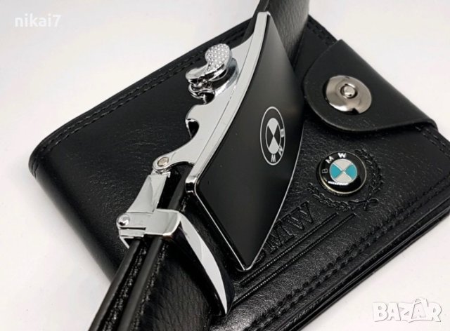 мъжки портфейл+колан луксозен комплект бмв мерцедес ауди, снимка 12 - Колани - 42115454