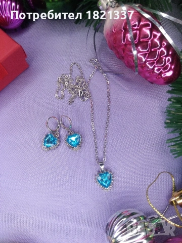Комплект колие и обици , снимка 3 - Бижутерийни комплекти - 53193773