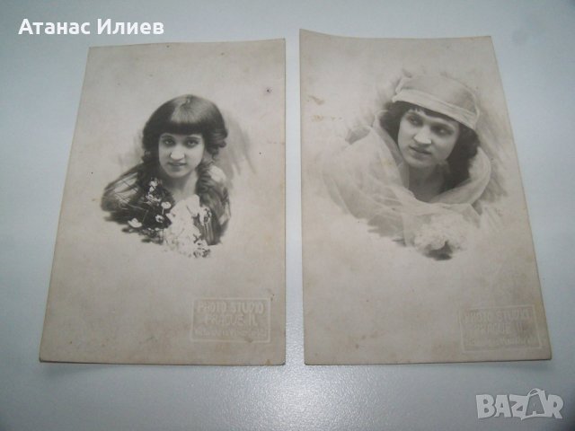 Две стари пощенски картички портрети от 1917г. Прага