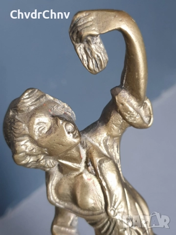 17см-2кг Capodimonte статуетка/Каподимонте бронзова фигура-декорация за каминен часовник, снимка 5 - Статуетки - 52896651