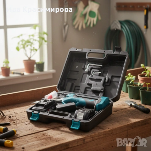 Комплект акумолаторна ножица KraftRoyal  с 2 батери и куфар - мощно и прецизно рязане., снимка 3 - Градински инструменти - 53399809