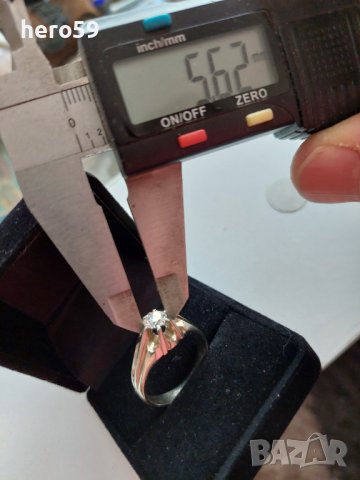 Златен 18к пръстен с Брилянт 0.65 карата/бяло злато диамант/, снимка 11 - Пръстени - 42481155