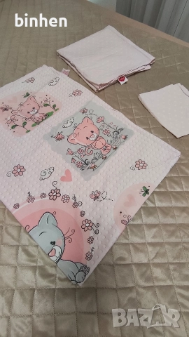 Бебешки чаршафи и олекотена завивка за бебешко креватче, снимка 6 - Спално бельо и завивки - 52584168