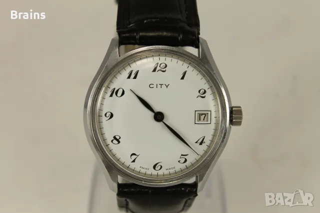 1960's CITY Швейцарски Ръчен Часовник, снимка 4 - Антикварни и старинни предмети - 49629330