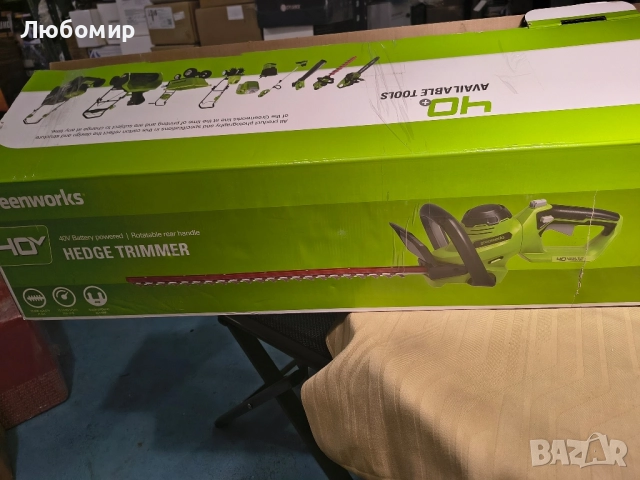 Акумулаторна ножица за жив плет Greenworks Tools G40HT61, острие с двойно действие 61 см, реже , снимка 5 - Градинска техника - 52061434