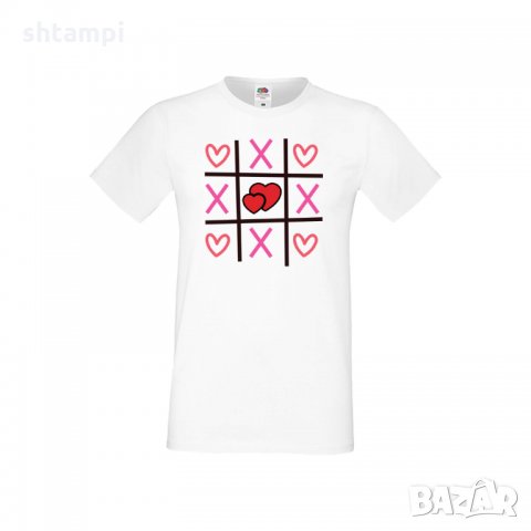 Мъжка тениска Свети Валентин Tic Tac Toe Love 2, снимка 1 - Тениски - 35716156