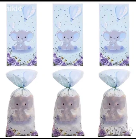 10 бр слонче подаръчни торбички големи опаковъчни пликчета дребни сладки ръчна изработка подарък , снимка 3 - Други - 47907798