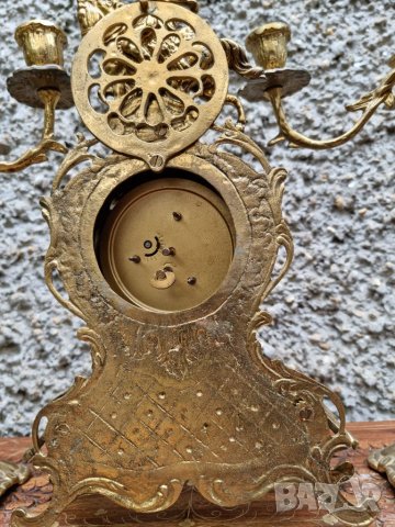 Антикварен Бронзов Часовник и Свещници "1960г" , снимка 18 - Антикварни и старинни предмети - 40151307