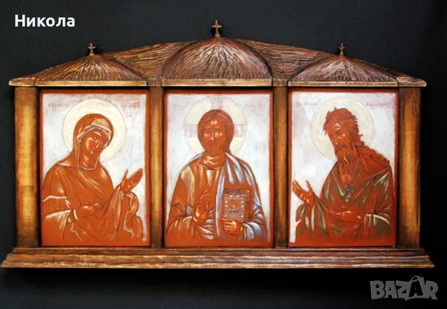 Керамична икона Дейсис.Моление, снимка 1