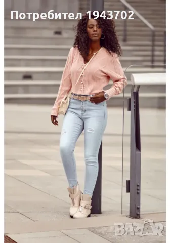 Дамски дънки в светлосин цвят 5502, снимка 1