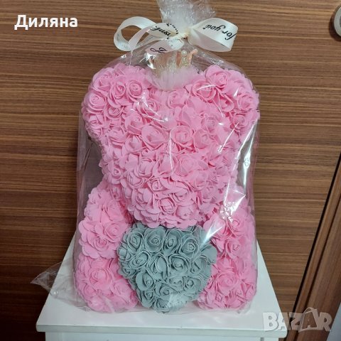  Мече от рози 35 см или 25 см , снимка 3 - Декорация за дома - 44291970