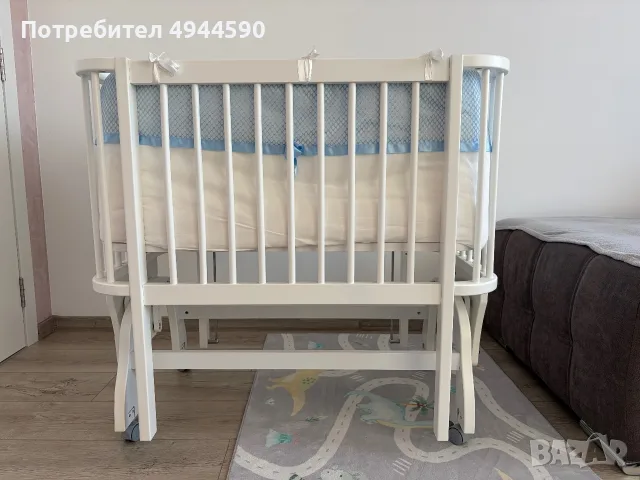 Бебешко легло с люлка Azaria BAMBINO с матрак и всичко друго което е нужно, 70/110 см, снимка 3 - Бебешки легла и матраци - 56011426