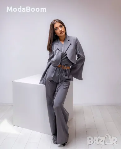 Сив дамски комплект от две части , снимка 4 - Комплекти - 48067280