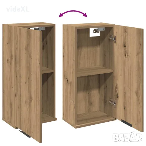 vidaXL Шкаф за баня за стенен монтаж, дъб артизан, 32x20x67 см, снимка 7 - Шкафове - 56148358