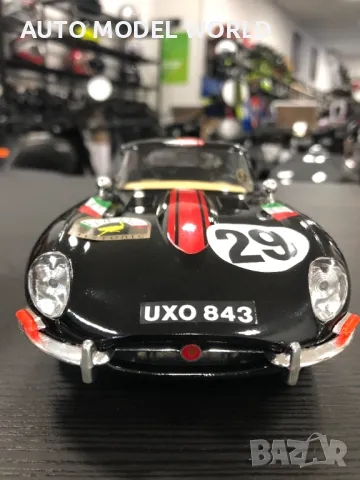 BBURAGO метална колекционерска количка JAGUAR E-TYPE COUPE 1961г. 1:18, снимка 5 - Колекции - 47379703