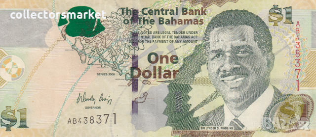 1 долар 2008, Бахамски острови, снимка 1 - Нумизматика и бонистика - 36153030