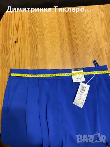 Дамски панталон с широк крачол на M&S, снимка 5 - Панталони - 47160315