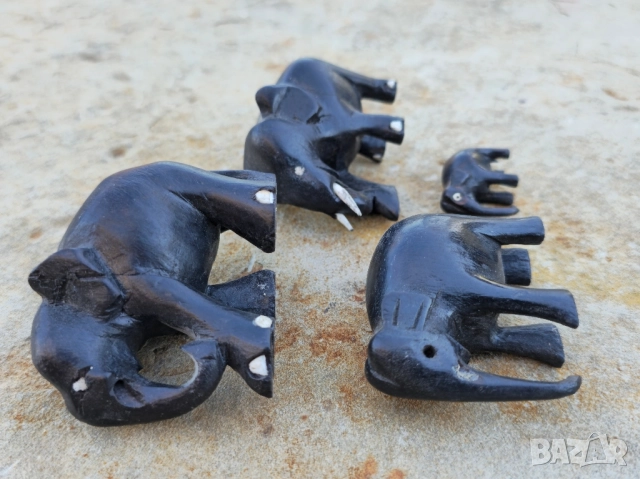 Дървени Слончета от абанос Африка, снимка 6 - Декорация за дома - 52231078