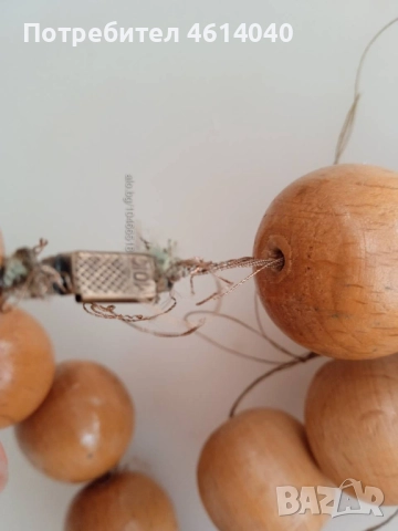 Гердан дървен с мънисто диаметър 28 мм, снимка 3 - Колиета, медальони, синджири - 52375440