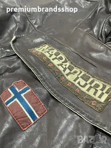 Napapijri кожено дамско яке L размер , снимка 4 - Якета - 47694726