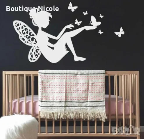 Стикер за стена "Феята на пеперудите"  , снимка 3 - Декорация за дома - 48006997