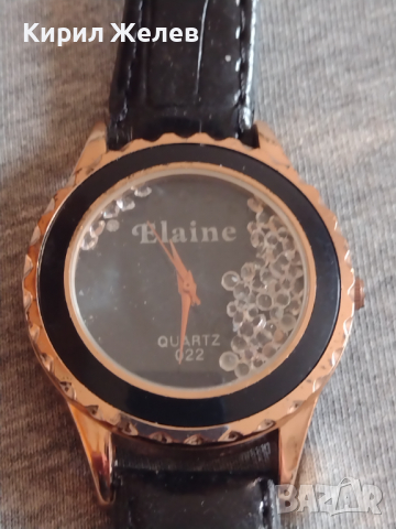 Дамски кварцов часовник ELAINE много елегантен с кожена каишка - 76841, снимка 2 - Дамски - 36242626