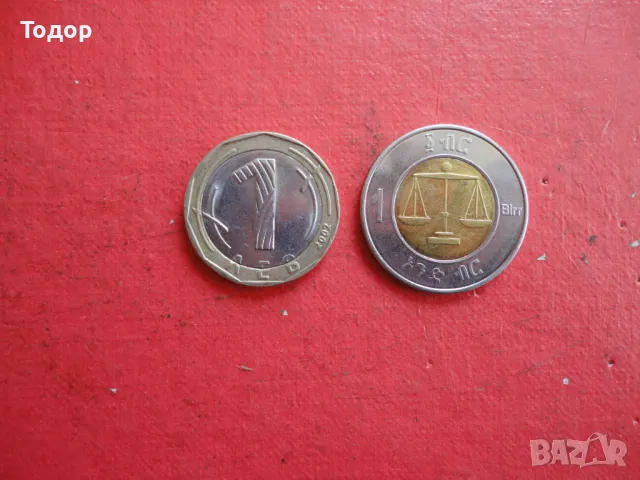 1 Birr Етиопска монета Етиопия 2, снимка 3 - Нумизматика и бонистика - 48422550