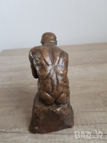 Стара бронзова фигура "Мислителят", снимка 7 - Антикварни и старинни предмети - 42417049