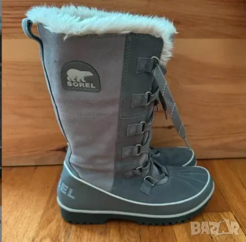 Sorel Tivoli High II  номер 38 ,5 водоустойчиви  топли сиви велурени ботуши , снимка 6 - Дамски ботуши - 48999184