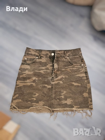 дамска дънкова камуфлажна пола, снимка 2 - Поли - 51457876