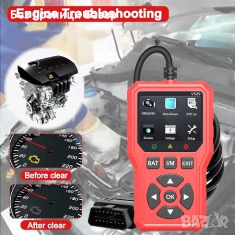 Нов Диагностичен OBD2 четец кодове двигател + тест алтернатор за кола, снимка 4 - Друга електроника - 51941137