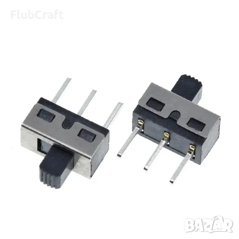 Плъзгащ превключвател, 2 позиции, 3 pin, ON-Off, THT