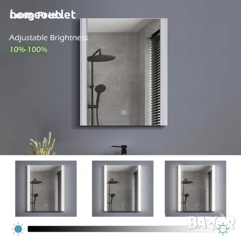ПРОМОЦИЯ Стенно водоустойчиво LED огледало със сензорен превключвател WFSF-BC-0336WH, снимка 3 - Огледала - 48849476