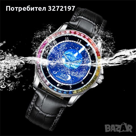 AOKULASIC-Дизайнерски Автоматичен,механичен часовник с въртящ се циферблат,водоустойчив, снимка 11 - Мъжки - 41684075