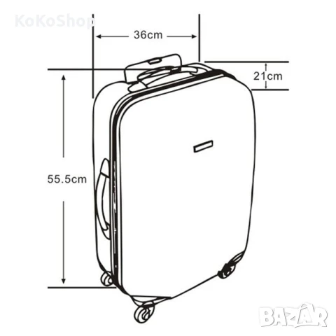 Куфар на колелца-36x21x55.5 см./син куфар на колелца, снимка 9 - Куфари - 50644626
